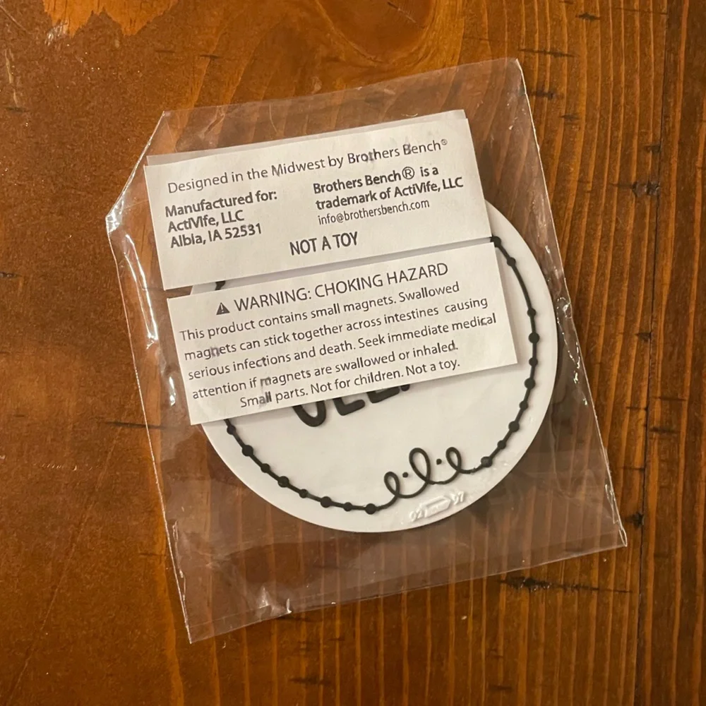 Circle Black & White Silicone Dishwasher Magnet Clean Dirty Sign, Double Sided - Picture 2 of 3